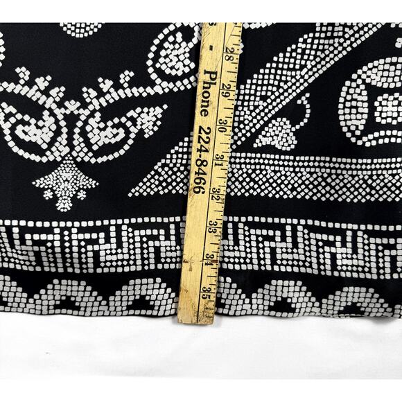 White House Black Market black and white 100% silk embellished dress. size 4 - Picture 11 of 11
